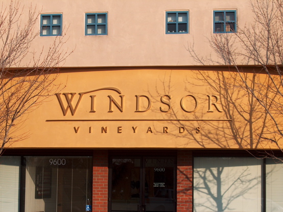 Windsor Vineyards cut out urathane letters with automotive paint