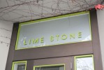 1/2" plex letters "stud" mounted off the surface of frosted glass