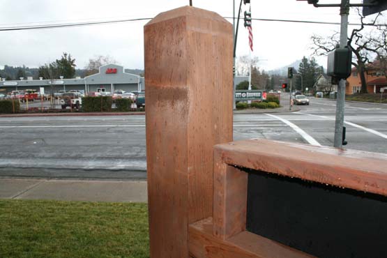 Redwood framing with 8"x8" posts and 4"x4" 

support